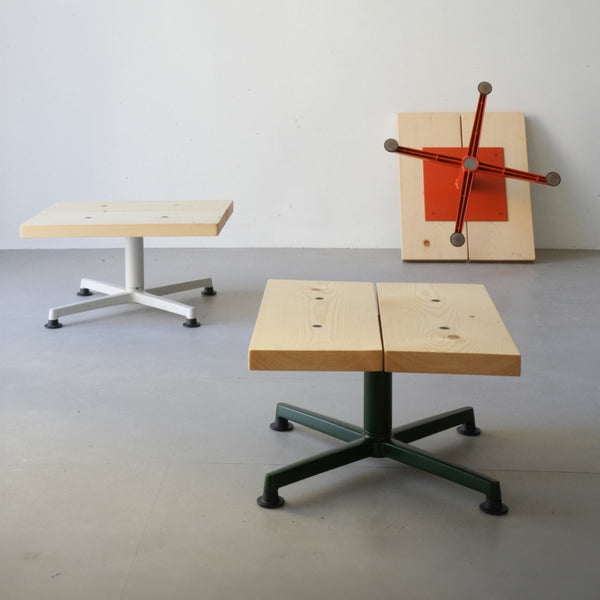 raawii Arba side table Table Orange frame / wood top