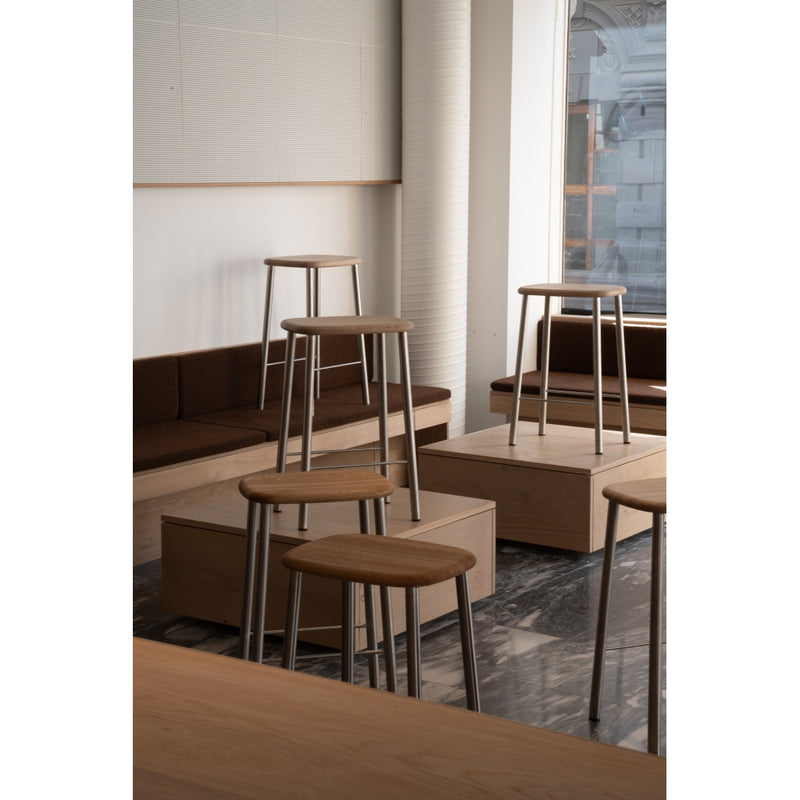 raawii Bird Bar Stool 65 Bar Stool Stainless steel / oak