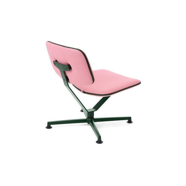 raawii Erwan Bouroullec - Arba Lounge chair - Upholstered Kvadrat Vidar Lounge chair Dark green base / Kvadrat Vidar 0622 pink fabric