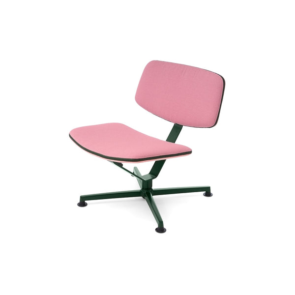 raawii Erwan Bouroullec - Arba Lounge chair - Upholstered Kvadrat Vidar Lounge chair Dark green base / Kvadrat Vidar 0622 pink fabric