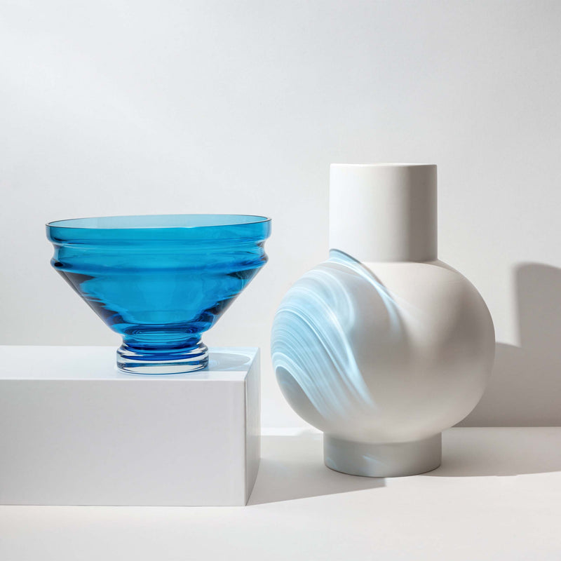raawii Nicholai Wiig-Hansen - Relæ - glass bowl - large Bowl aquamarine blue